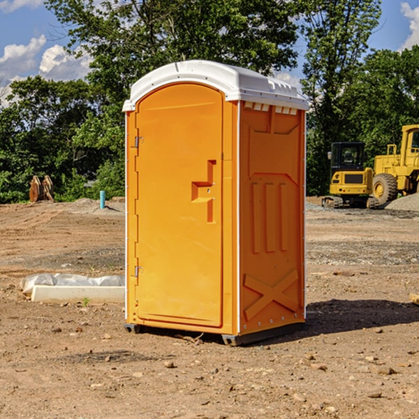 how often are the porta potties cleaned and serviced during a rental period in Newlin